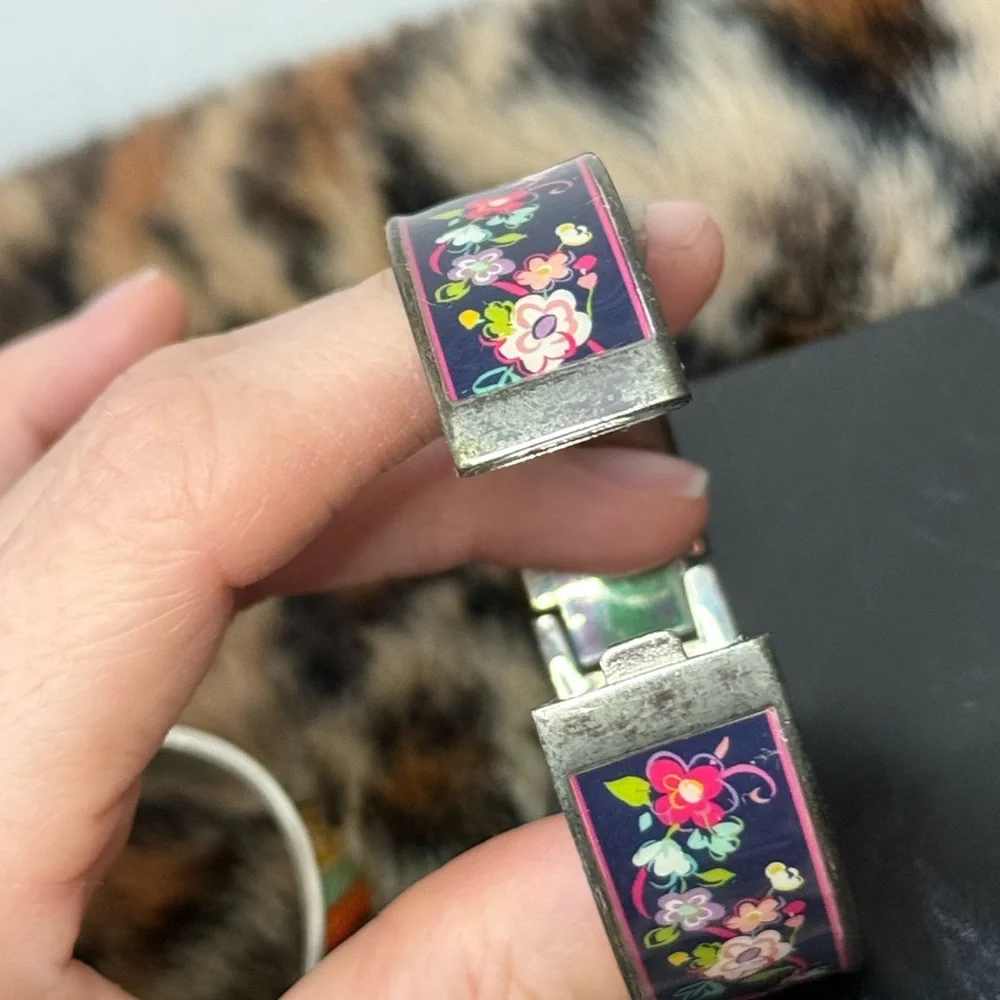 Vera Bradley Floral & Paisley Bangle/Cuff Bracelet Set